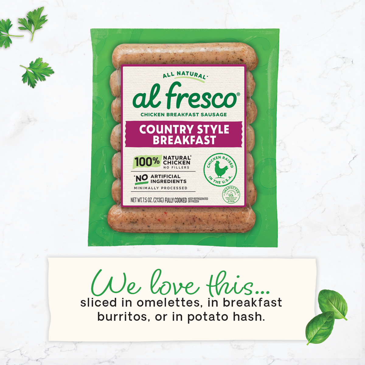 Al Fresco All Natural Country Style Chicken Breakfast Sausage