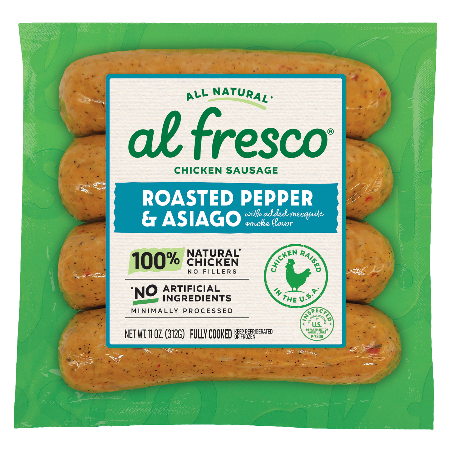 Al Fresco All Natural Roasted Pepper & Asiago Chicken Sausage
