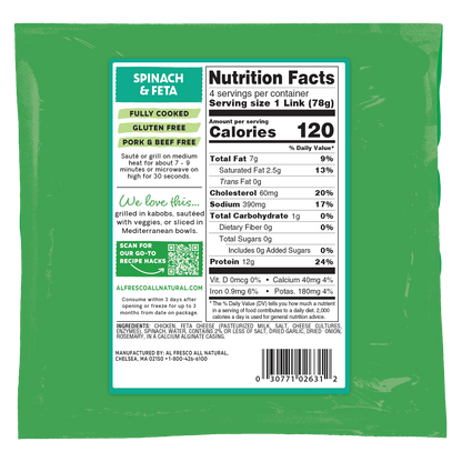 Al Fresco All Natural Spinach & Feta Chicken Sausage
