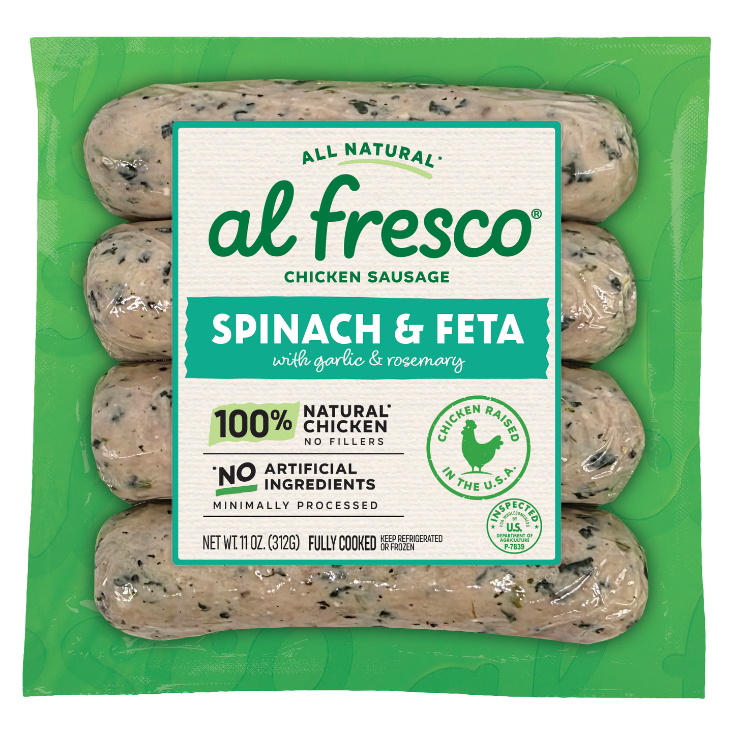 Al Fresco All Natural Spinach & Feta Chicken Sausage
