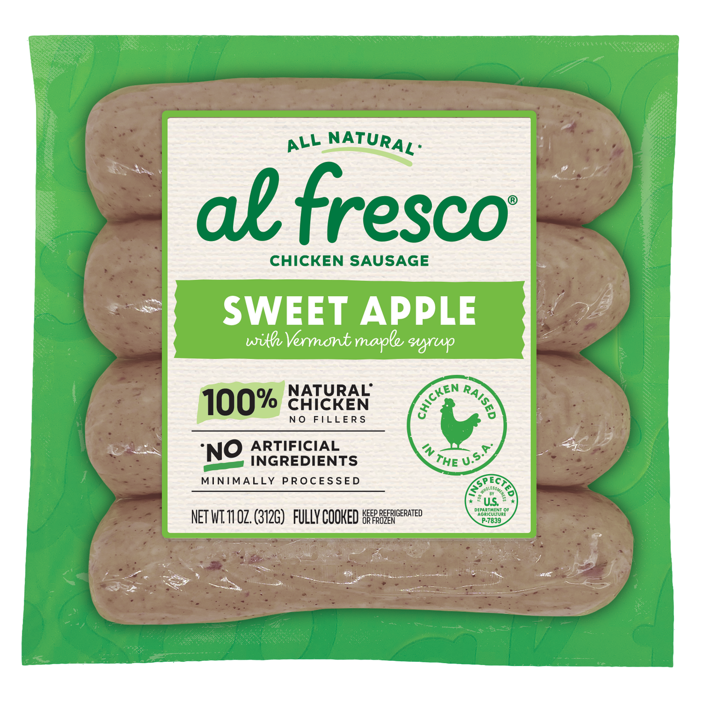 Al Fresco All Natural Sweet Apple Chicken Sausage