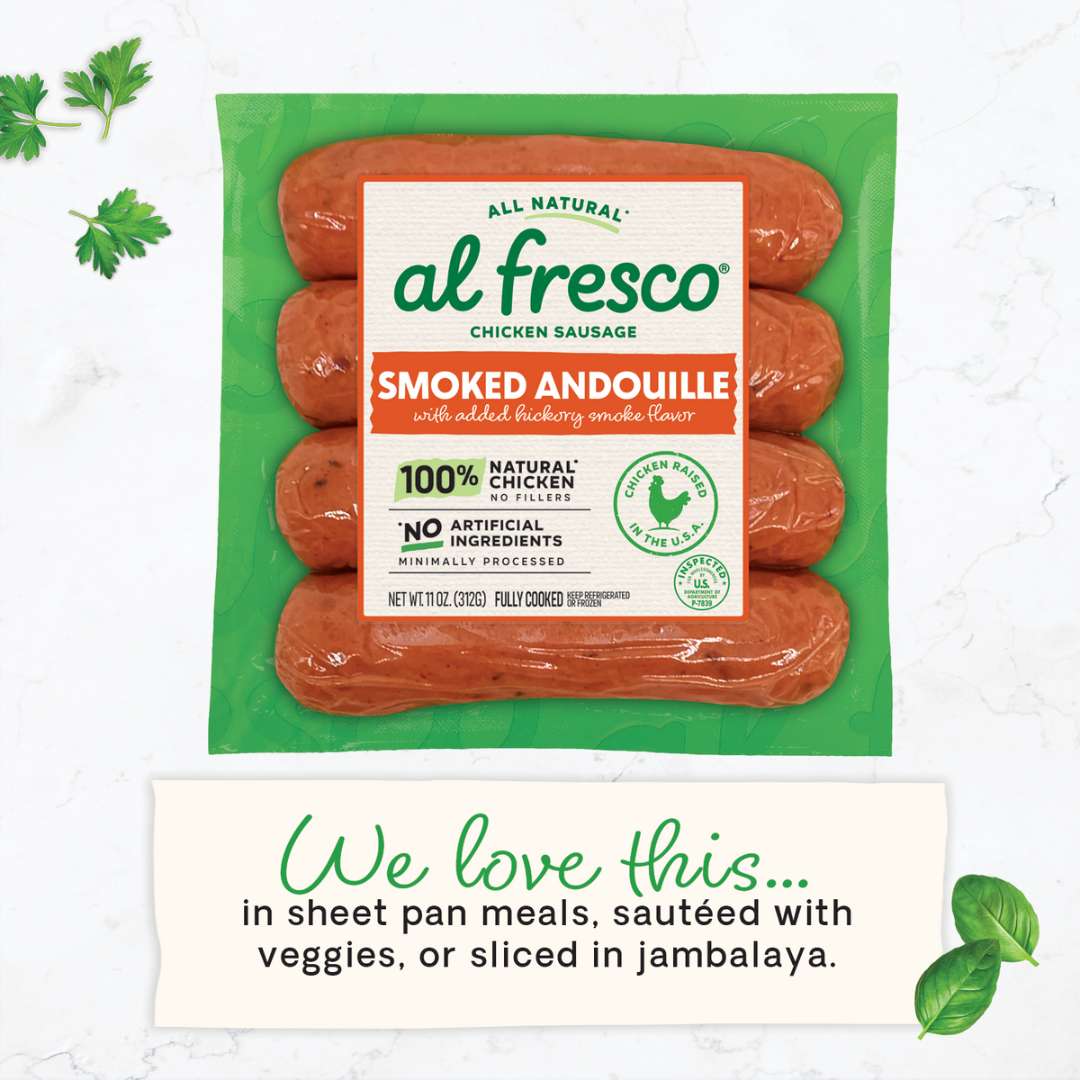 Al Fresco All Natural Smoked Andouille Chicken Sausage