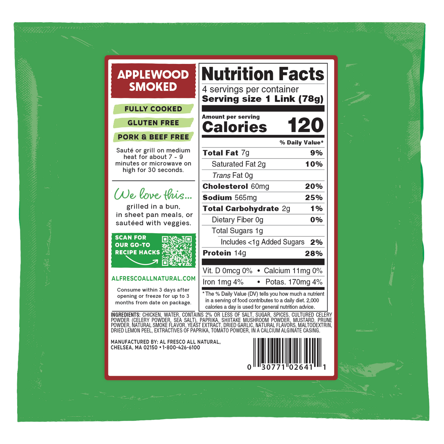 Al Fresco All Natural Applewood Smoked Chicken Sausage