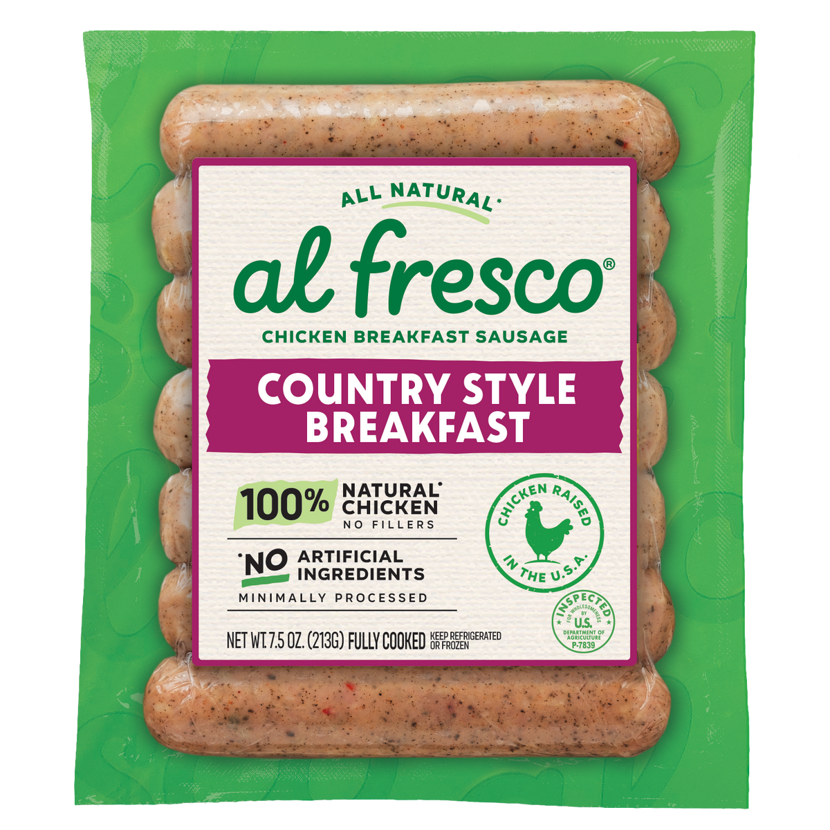 Al Fresco All Natural Country Style Chicken Breakfast Sausage