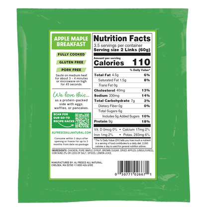 Al Fresco All Natural Apple Maple Chicken Breakfast Sausage