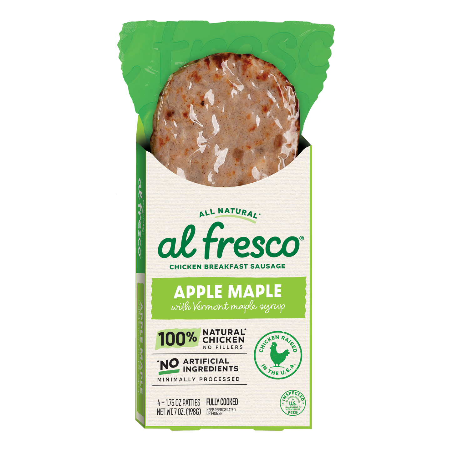 Al Fresco All Natural Apple Maple Chicken Breakfast Patty
