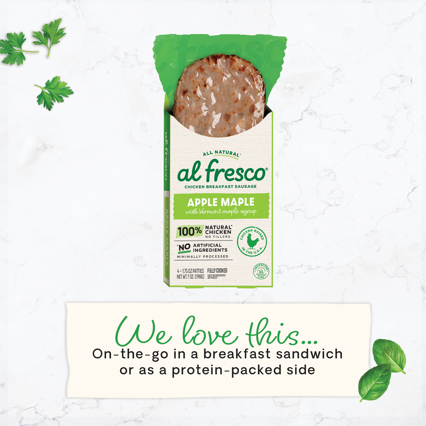 Al Fresco All Natural Apple Maple Chicken Breakfast Patty