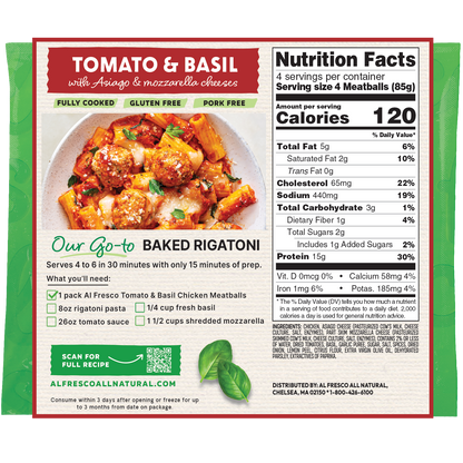 Al Fresco All Natural Tomato & Basil Meatballs